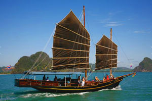 Phang Nga Bay in a sail boat