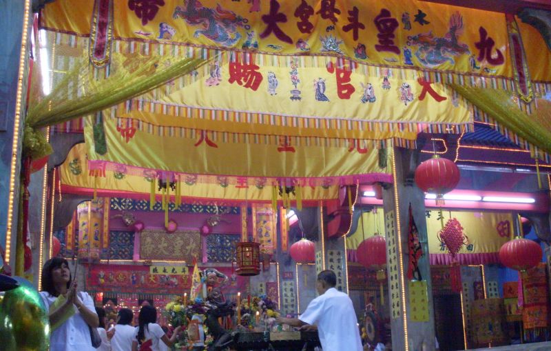 Chinese temple is busy at Vegetarian Festival, Phuket Town