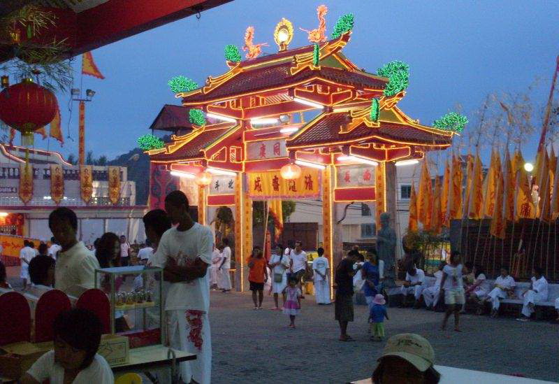 Vegetarin festival celebrated at old Chinese Temple, Phuket Town