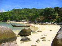 Popular private beach at the south side of Patong,Phuket