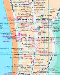 Patong Beach Map showing popular tourist hangouts