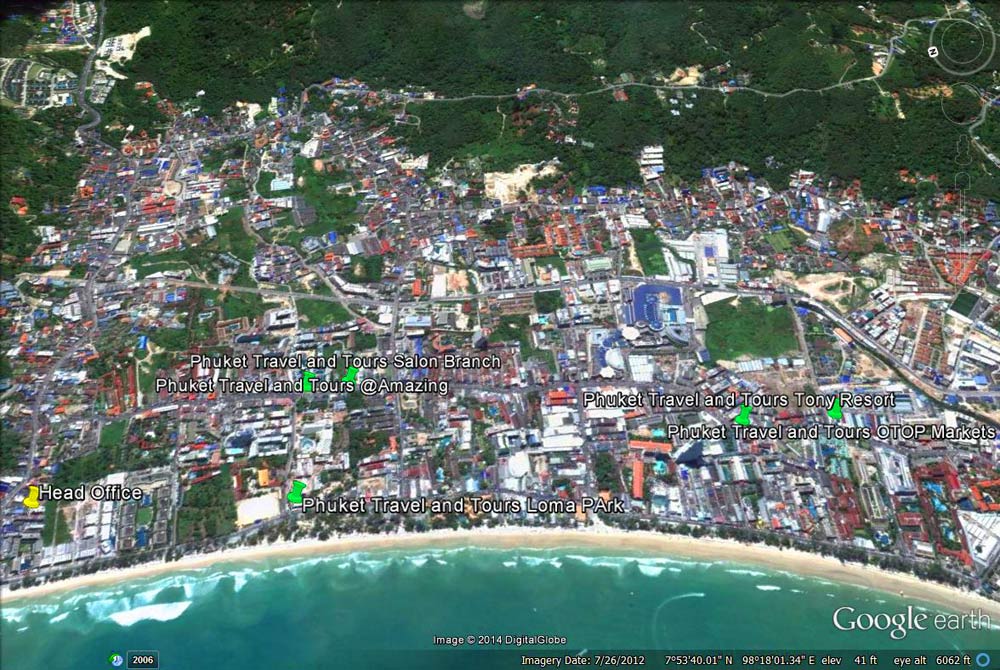 Patong Tour Counter Locations with Google Maps